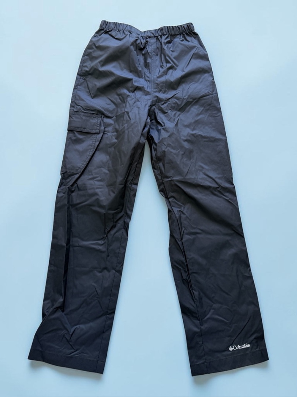 Columbia Long Pants Waterproof Nylon Shell Elastic Rain Navy Blue Kids M